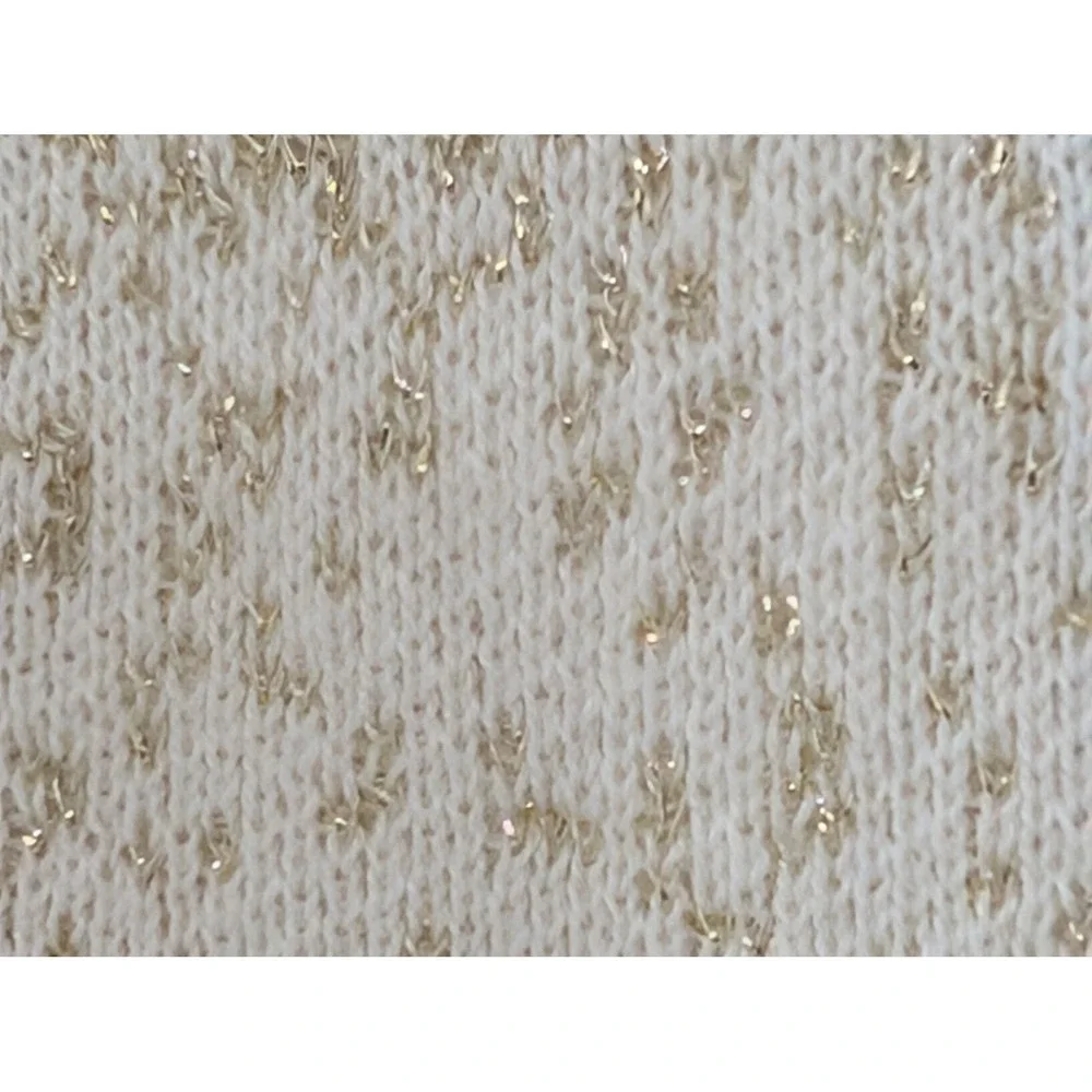 Ruby Rd. Petite Women's Metallic Knit Ombre Sweater PM Cream/Gold - Picture 5 of 9